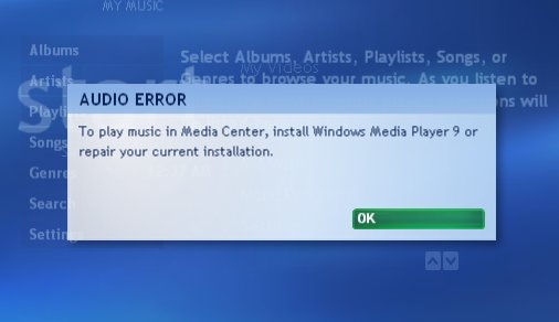 windows media center update error windows media center update error