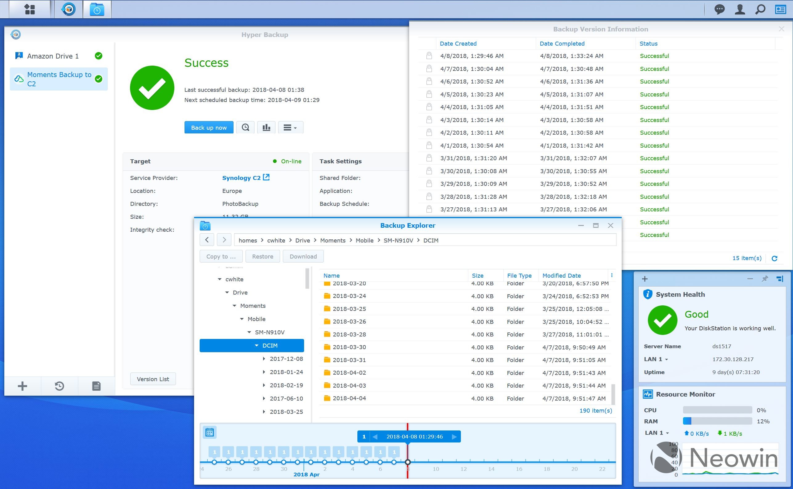 ultimate backup schedule synology