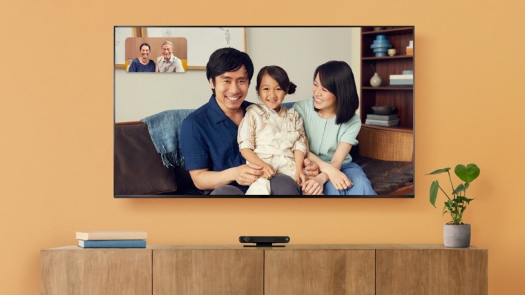 A video chat running on a Portal TV