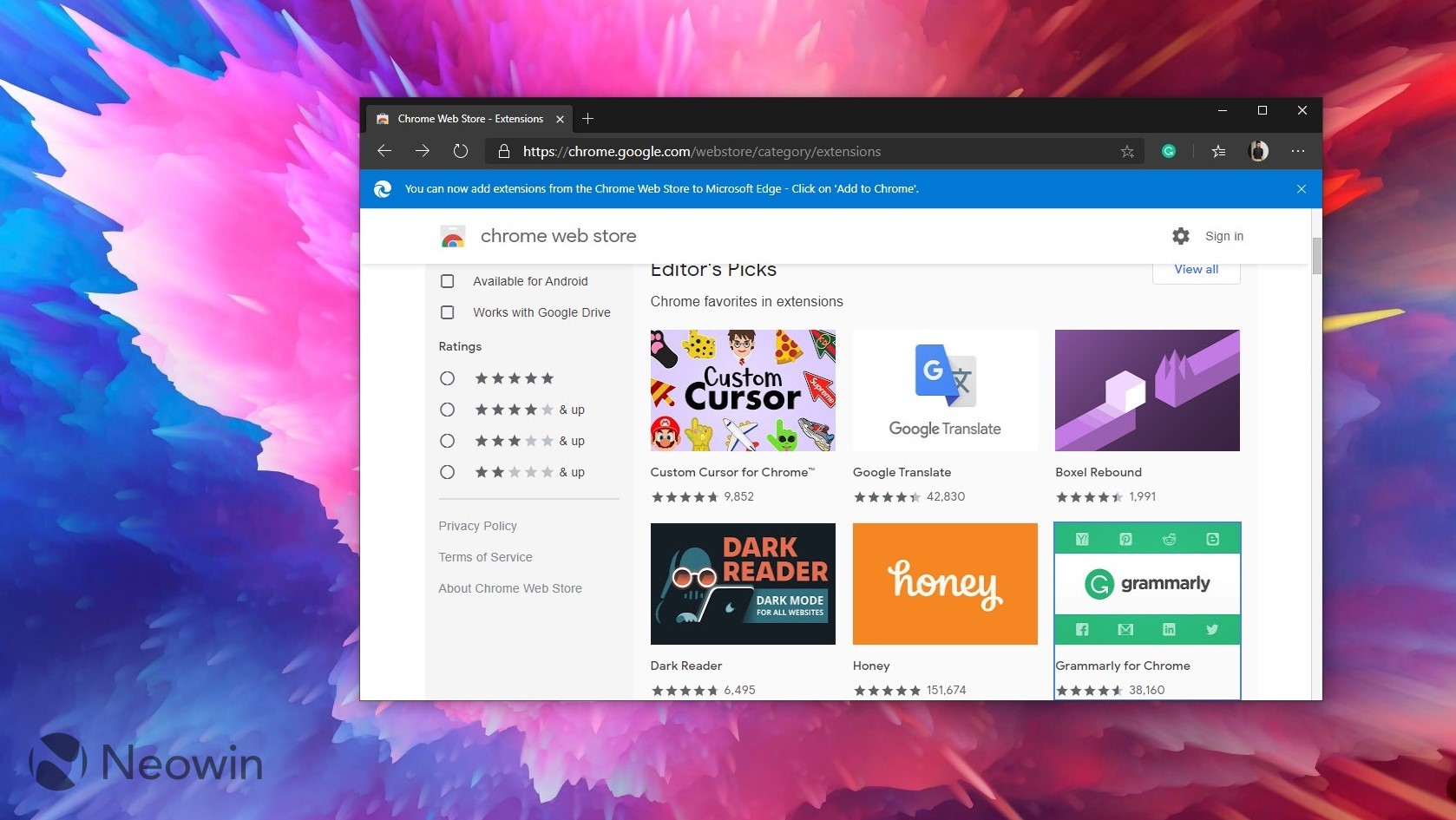 Google removes banner dissuading Edge users from running Chrome