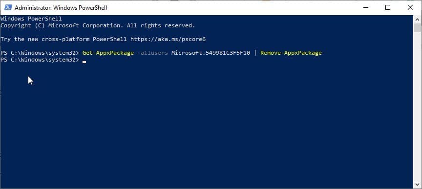 disable powershell windows 10