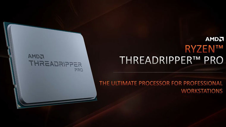 A Threadripper PRO chip render and promo
