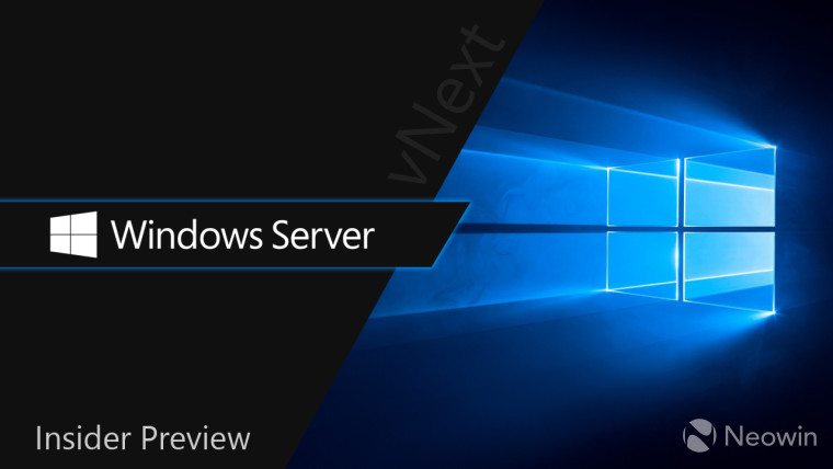 Windows 10 hero image with Windows Server Insider Preview text