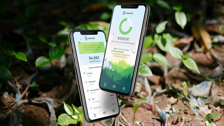 TreeCard will come with a mobile app to track spending and tree planting