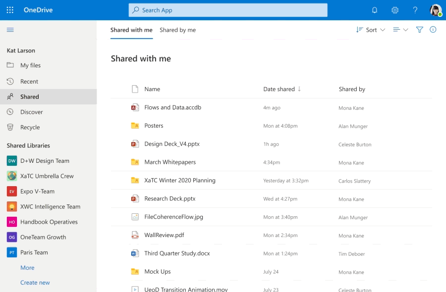 onedrive shared folder