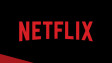 The Netflix logo on a black and red background