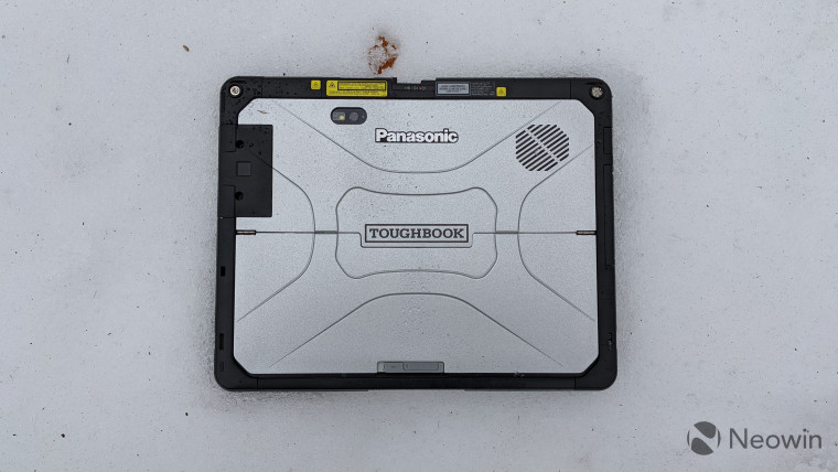Panasonic Toughbook 33 tablet face down in the snow