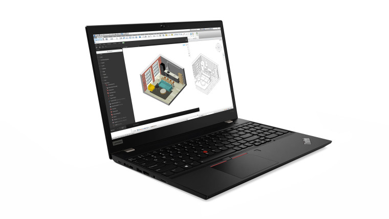 Lenovo ThinkPad P15s, open, in black