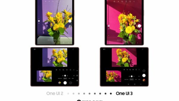 Multiple camera app screenshots on a Samsung Galaxy Z Fold2