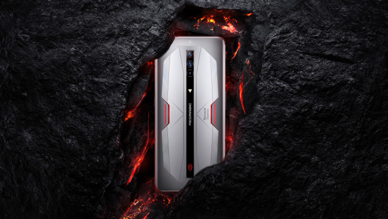 The RedMagic 6 Pro in a silver color