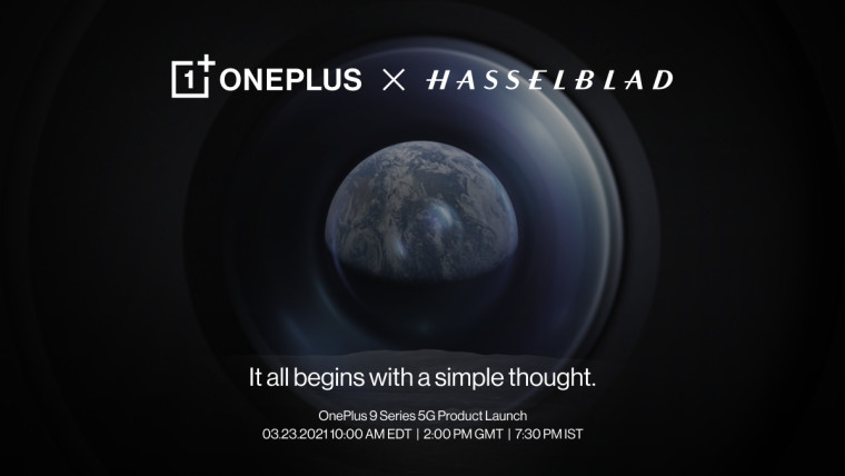 OnePlus x Hasselblad text with details of launch event