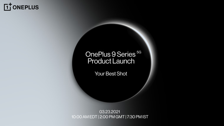 OnePlus 9 Series 5G Product Launch text with event information