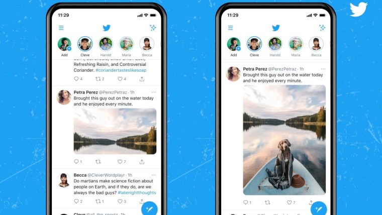 Comparison between the old and new preview designs for Twitter images