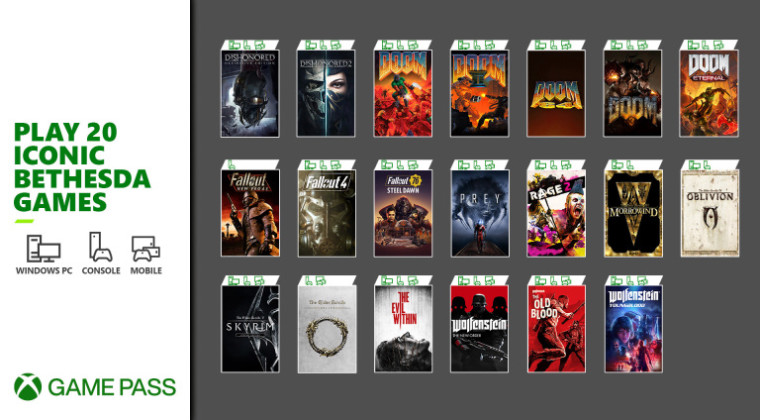 Xbox Game Pass Bethesda games