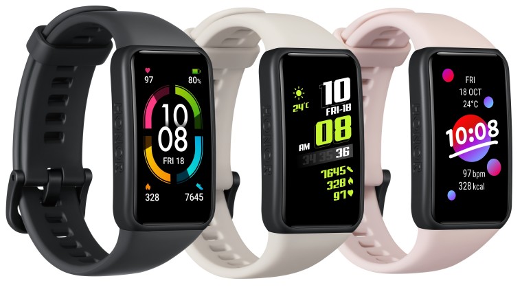 The three color options for the Honor Band 6