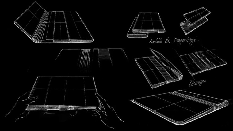 Concept image of a TCL phone with both folding and rolling displays