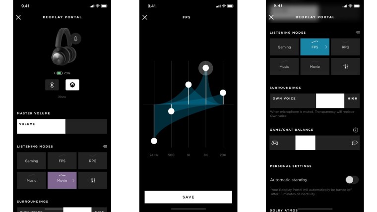 Beoplay Portal settings in the Bang & Olufsen mobile app