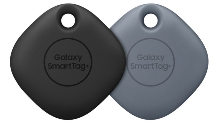 Samsung Galaxy SmartTag Plus in black and grey colors