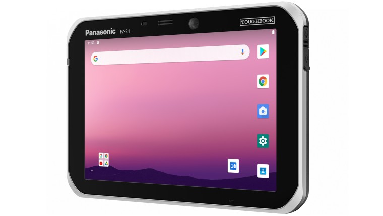 Angled view Panasonic Toughbook S1 tablet seen from the front