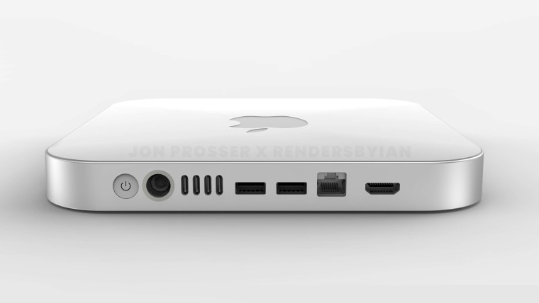 Purported Mac mini redesign seen from the back showcasing its ports
