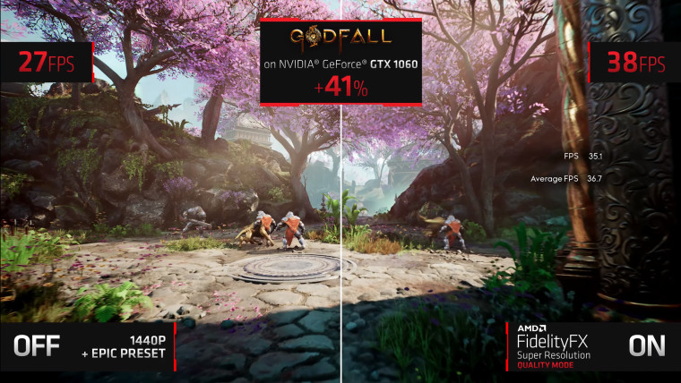GTX 1060 running AMD FSR on Godfall