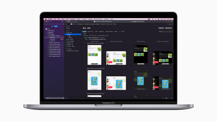 Screenshots from WWDC21 showing new developer features