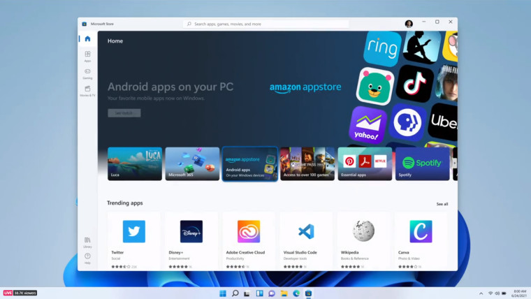 Android apps on WIndows 11