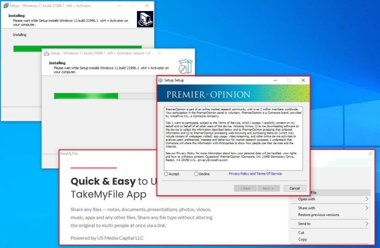 A fake Windows 11 installer actually distributing malware