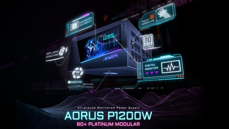 Gigabyte Aorus P1200W SMPS with LCD display