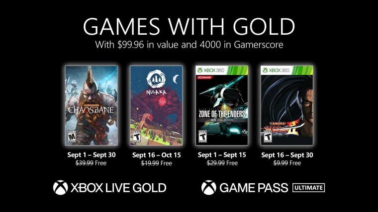 Games with Gold September 2021 collection