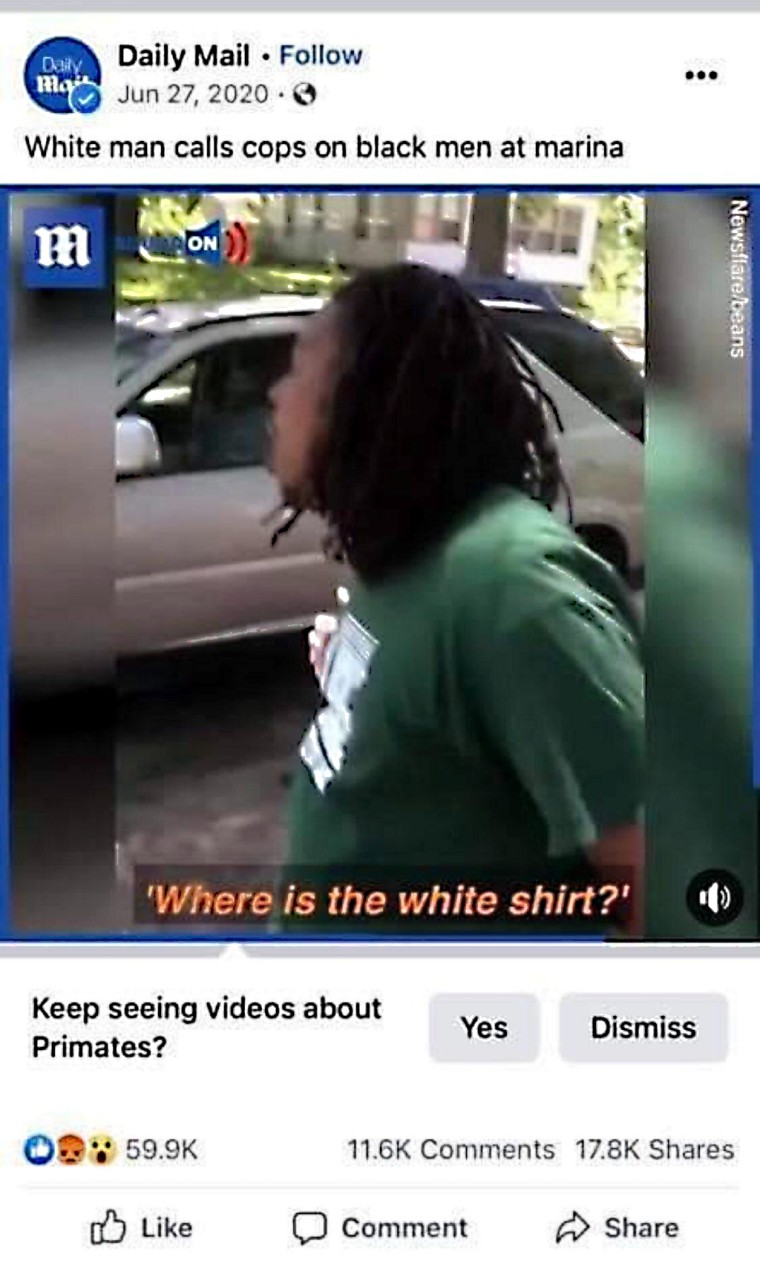 Black men identified as "Primates" by Facebook's not so intelligent AI