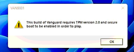 Vanguard anti-cheat now with TPM 20 and Secure Boot