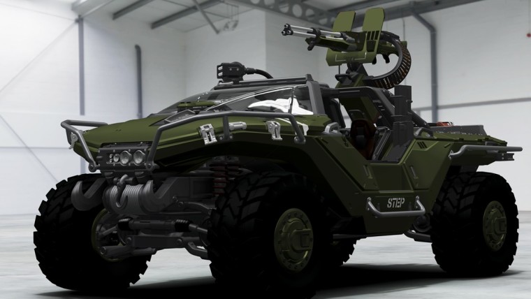 This is a screenshot of the Halo Warthog in the Forza games
