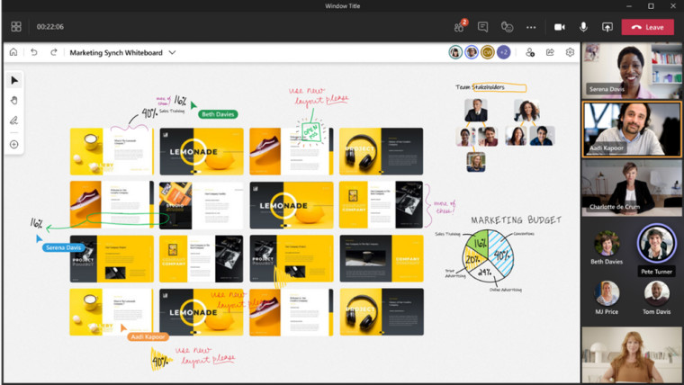 Inserting documents in Microsoft Whiteboard screenshot