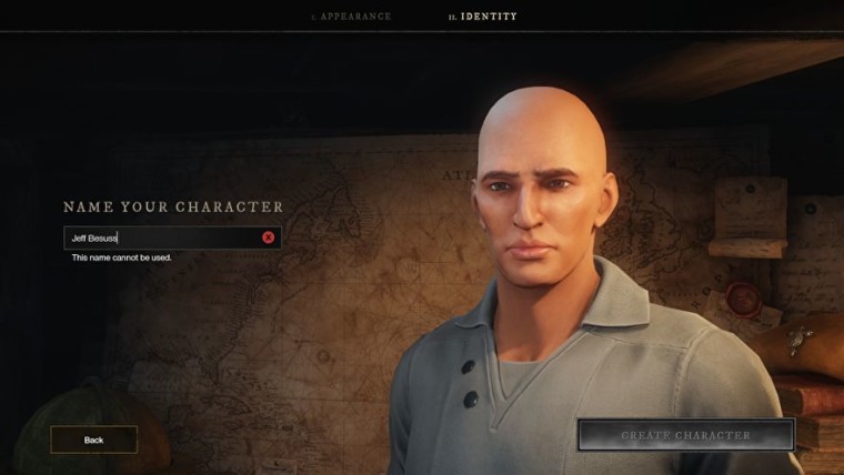 A likeness of Jeff Bezos in Amazon New World