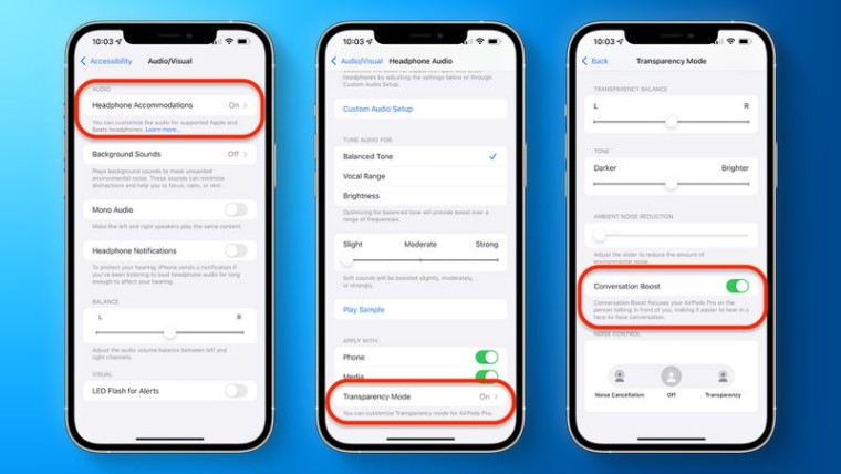 Conversation Boost on the AirPods Pro