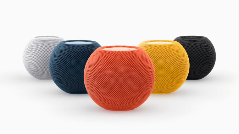 The HomePod mini in its new colours
