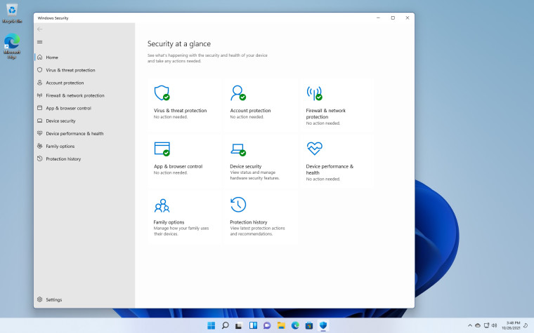 Current Windows Defender in Windows 11