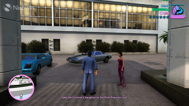 This is a screenshot of the Xbox Series X version of Grand Theft Auto Vice City