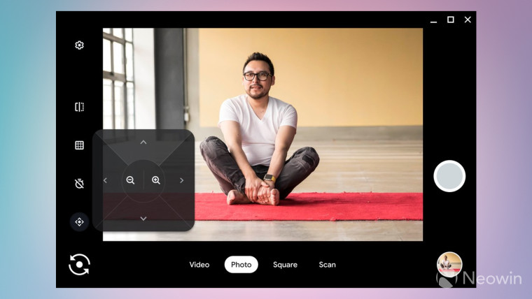 A screenshot personalized angles via Chromebook Camera app
