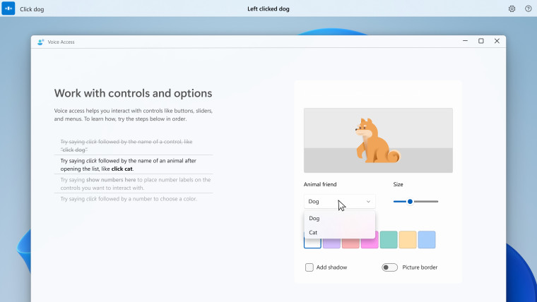 Voice access interactive guide