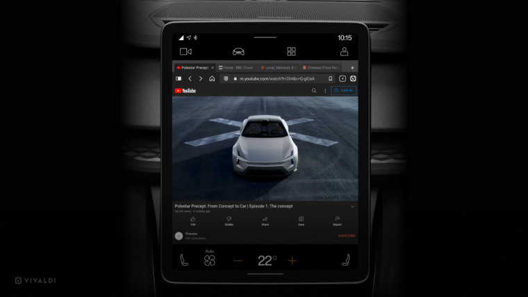 Vivaldi on Android Automotive OS