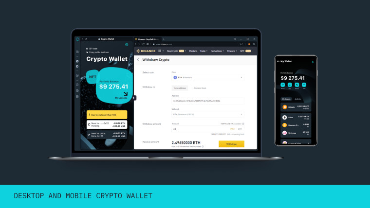 A graphic of Opera Crypto Browser Project on a laptop