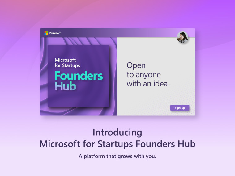 Graphics for Microsoft for Startups Founders Hub