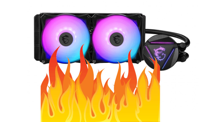 MSI MAG CORELIQUID on fire