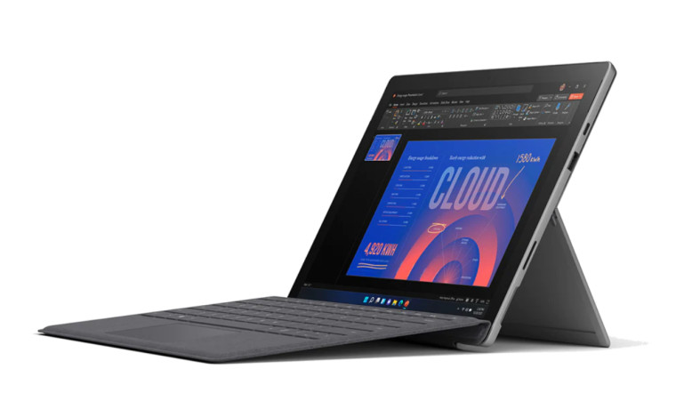 The Surface Pro 7 Plus with the Type Cover