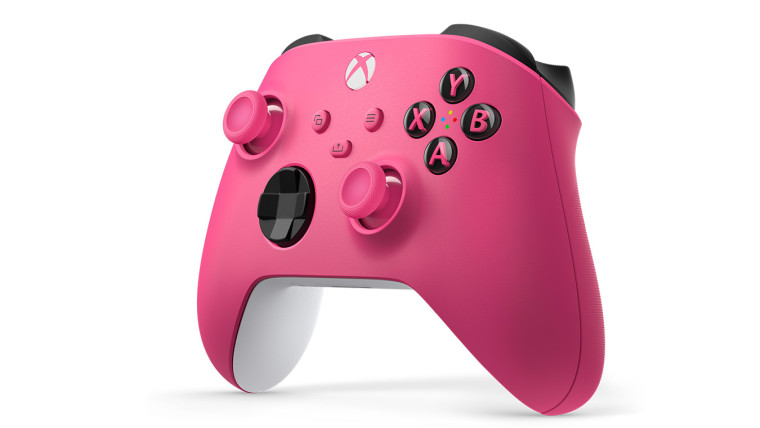 Deep Pink Xbox Wireless Controller on a white background