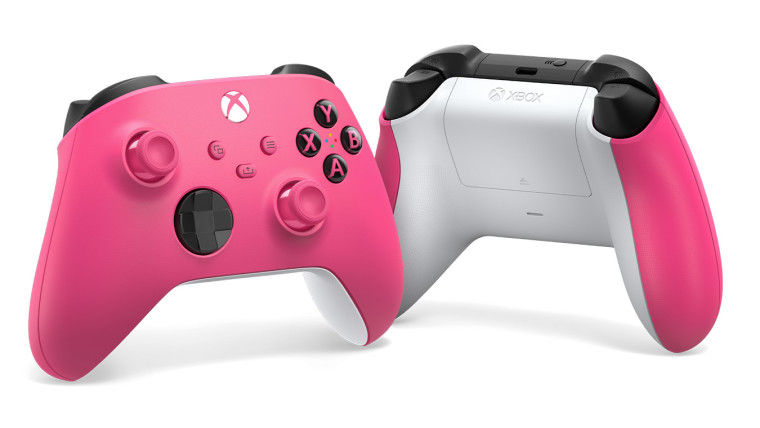 Deep Pink Xbox Wireless Controller on a white background