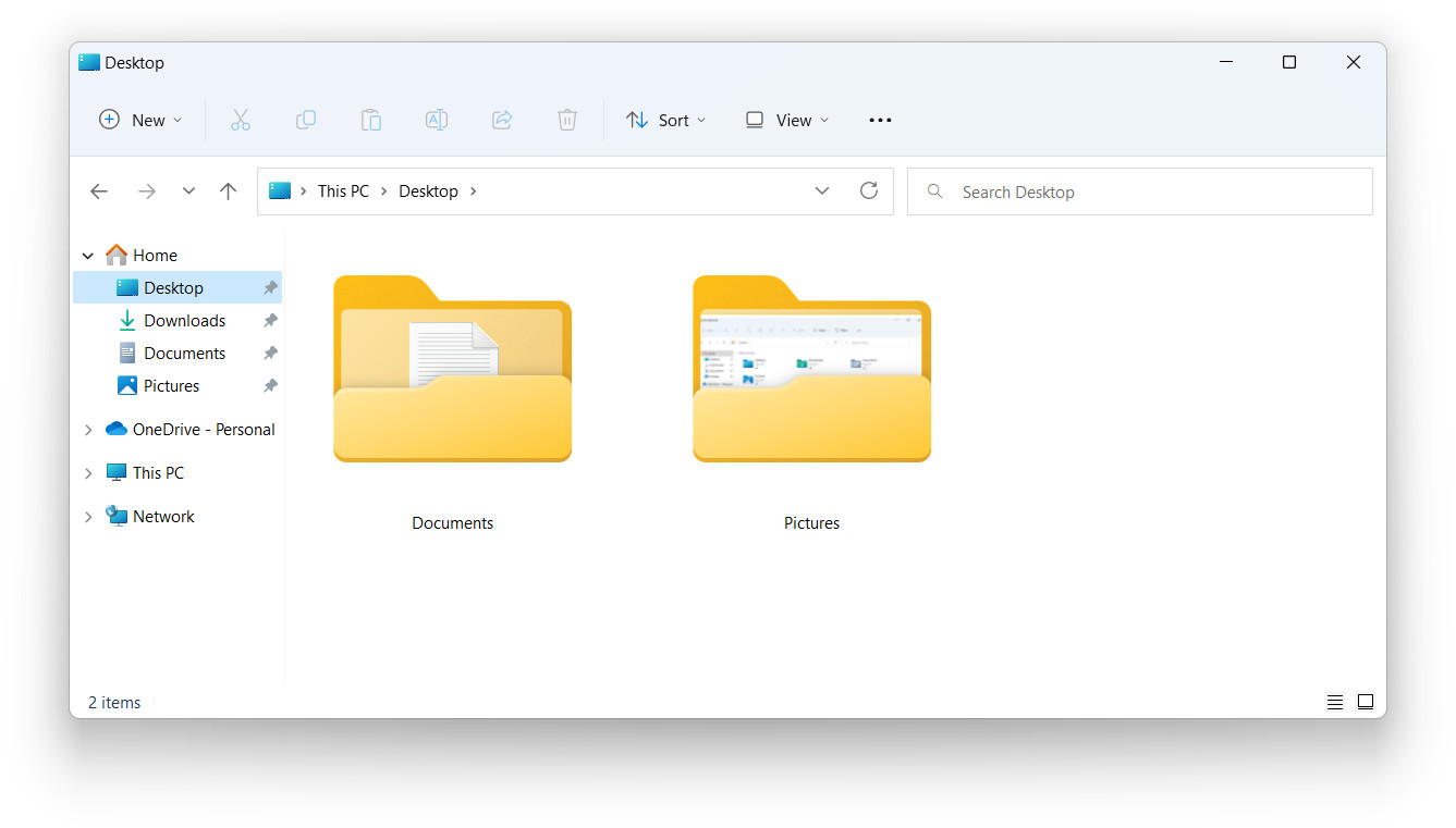 File Explorer in Windows 11 showing folders with thumbnail previews