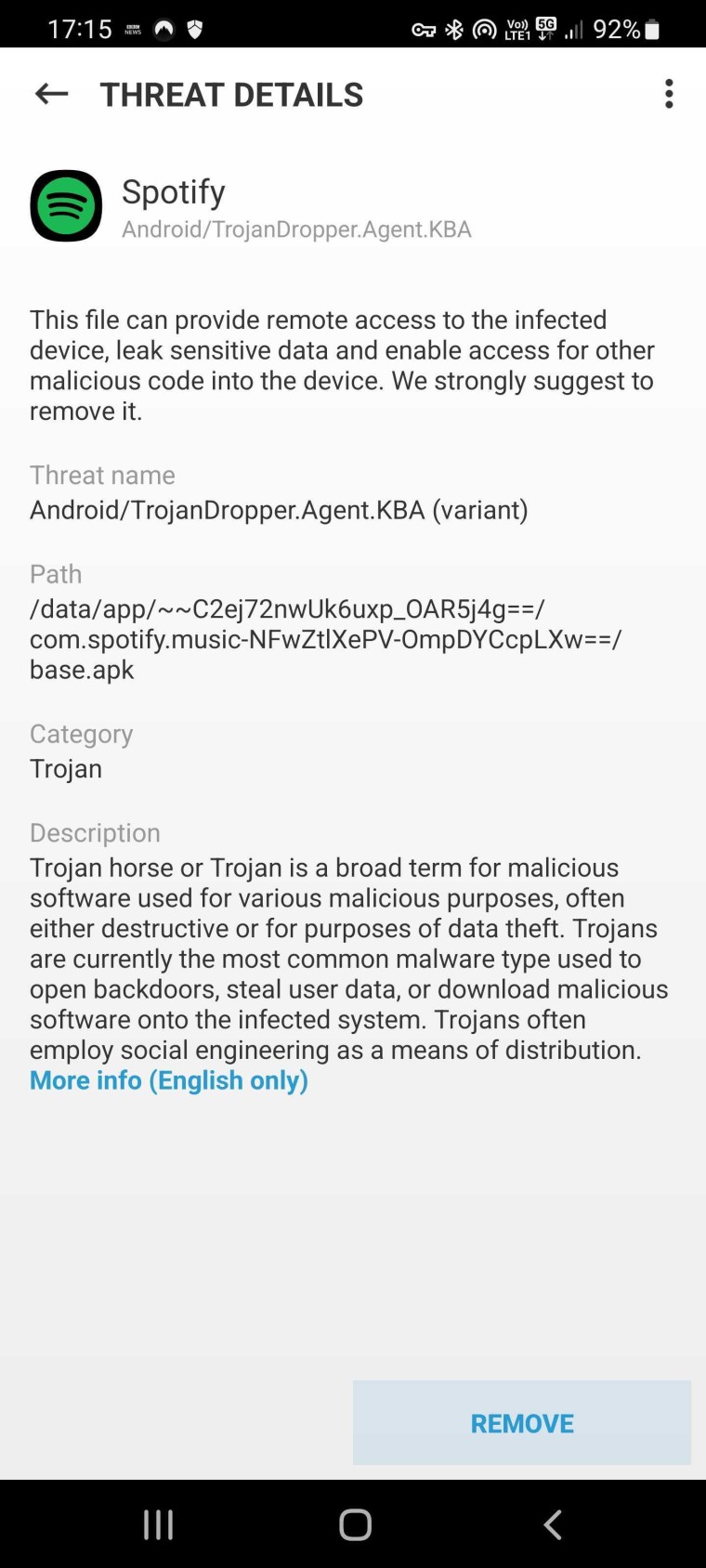 ESET detects Spotify as Trojandropper